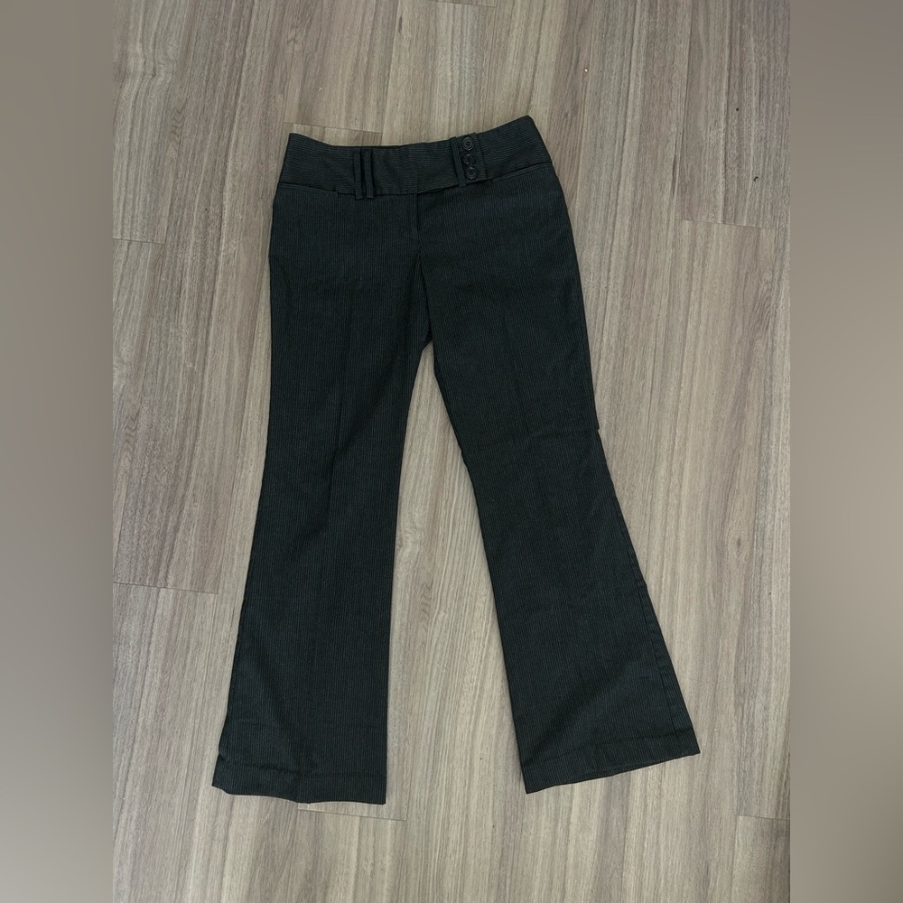 Star City Charcoal Pinstripe Vintage Flare Trousers